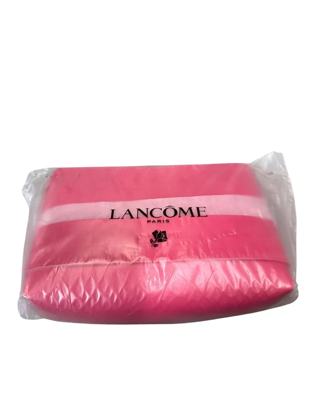 Lancôme Pink and White Satin Cosmetic Bag